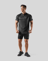 Half Zip Stretch T-Shirt 2 - Black