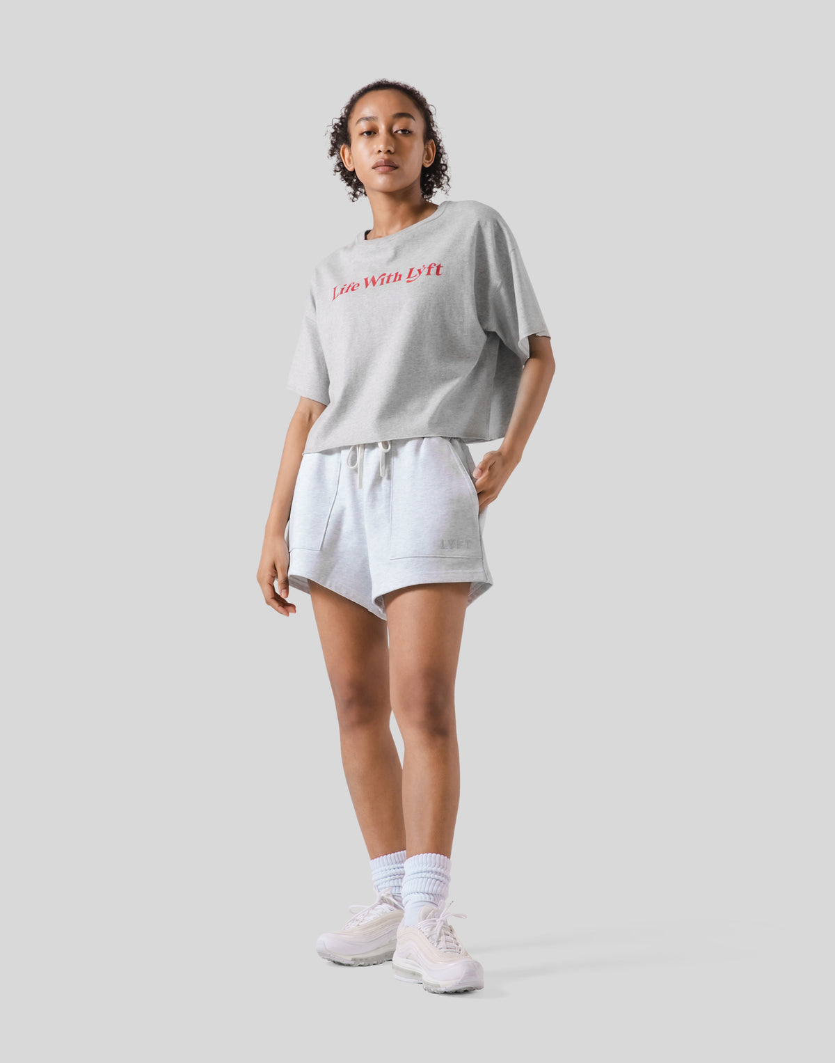 Wide Cropped T-Shirt - Grey