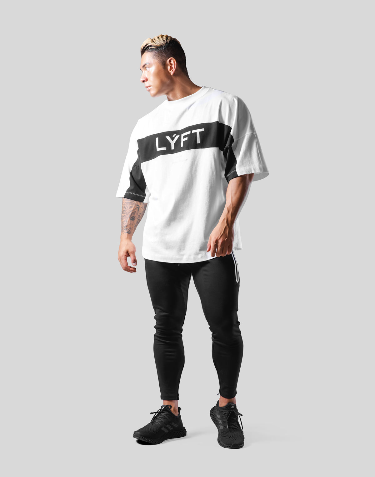 Separate Wide Shoulder Big T-Shirt - White