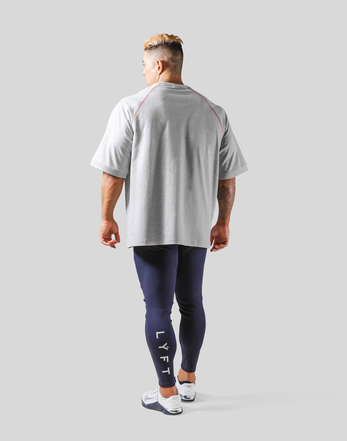 Box Logo Raglan Big T-Shirt - Grey