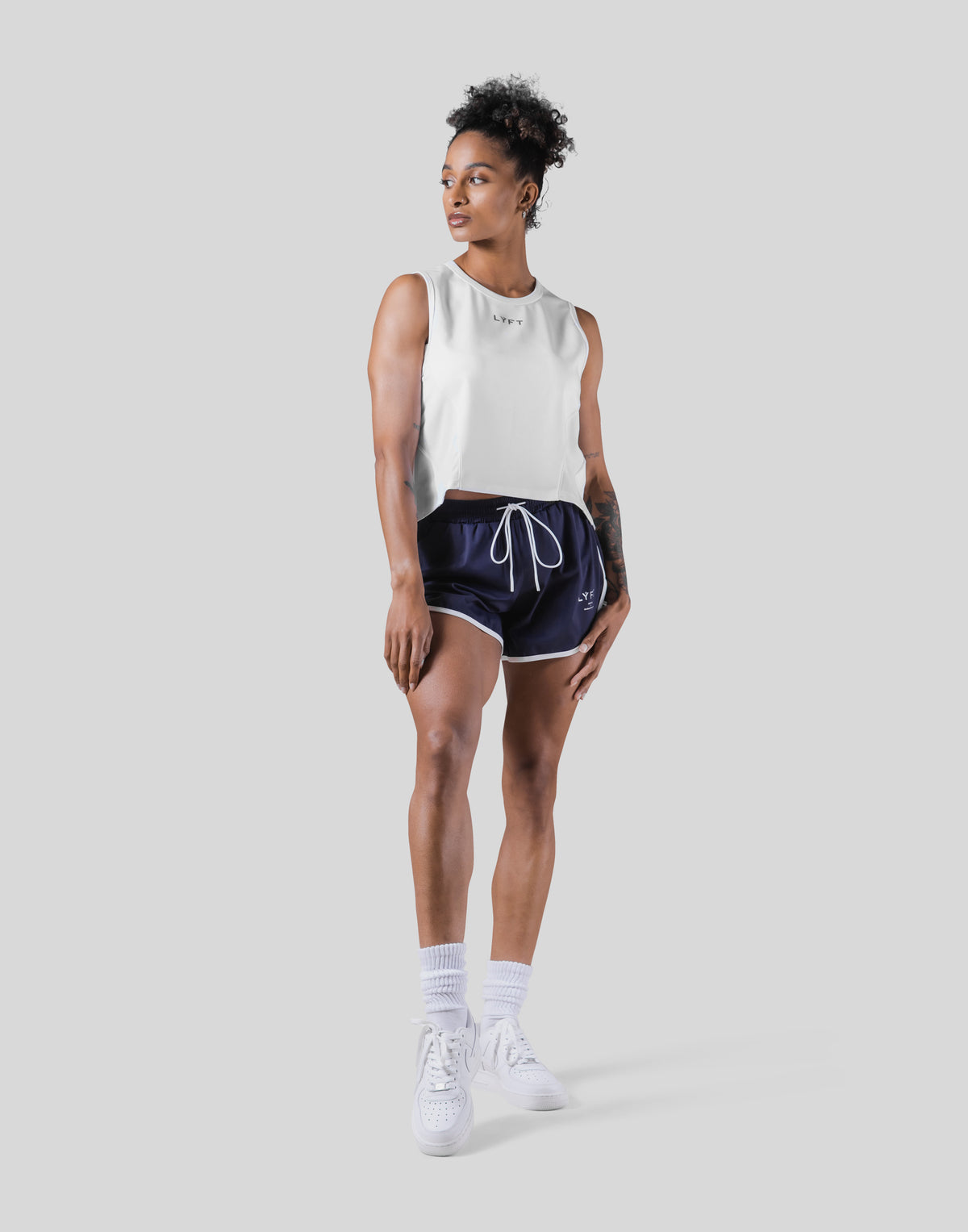 Side Mesh No Sleeve Shirt - White