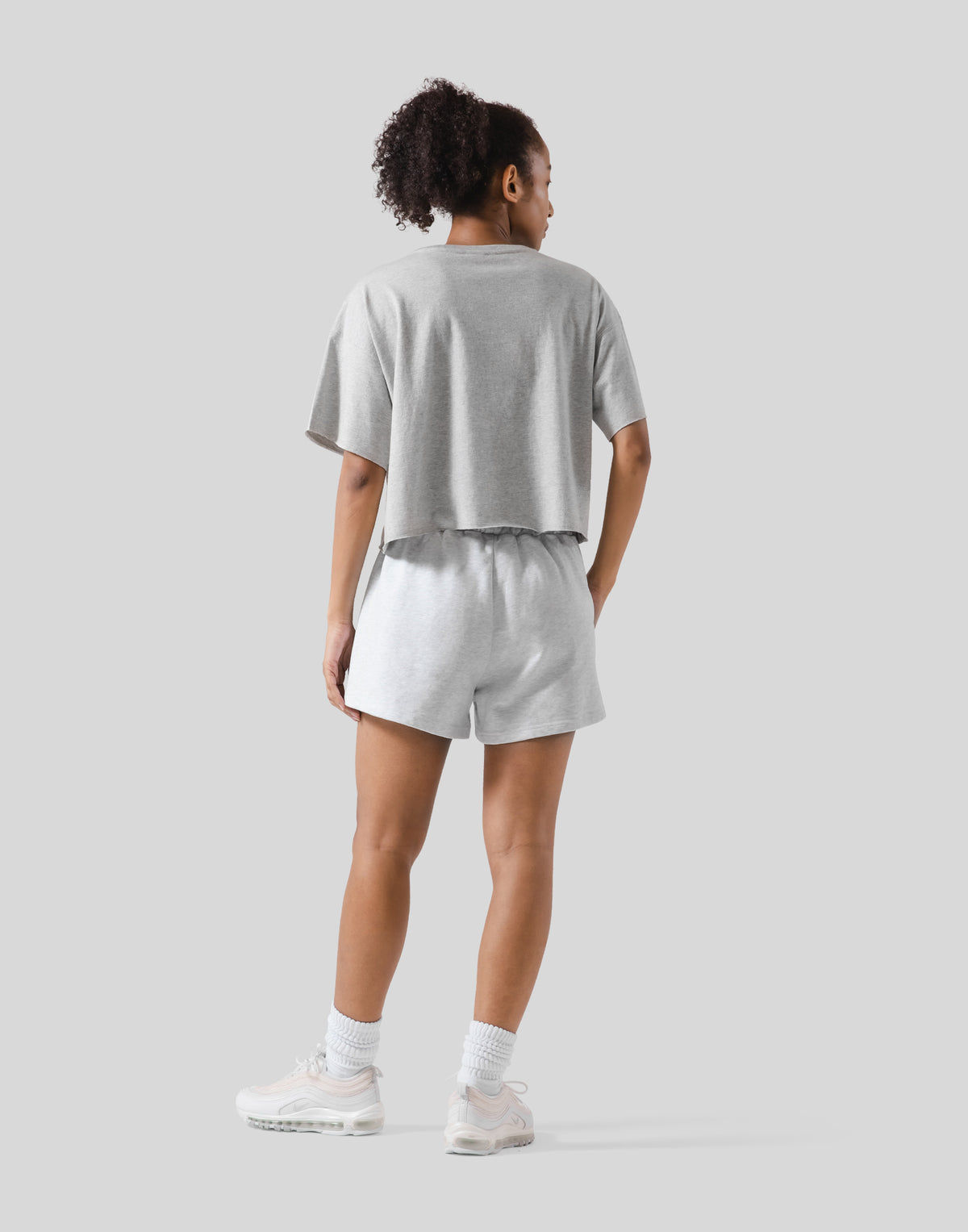 Wide Cropped T-Shirt - Grey