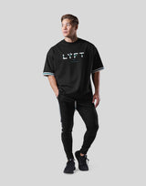Stripe logo Big T-Shirt - Black