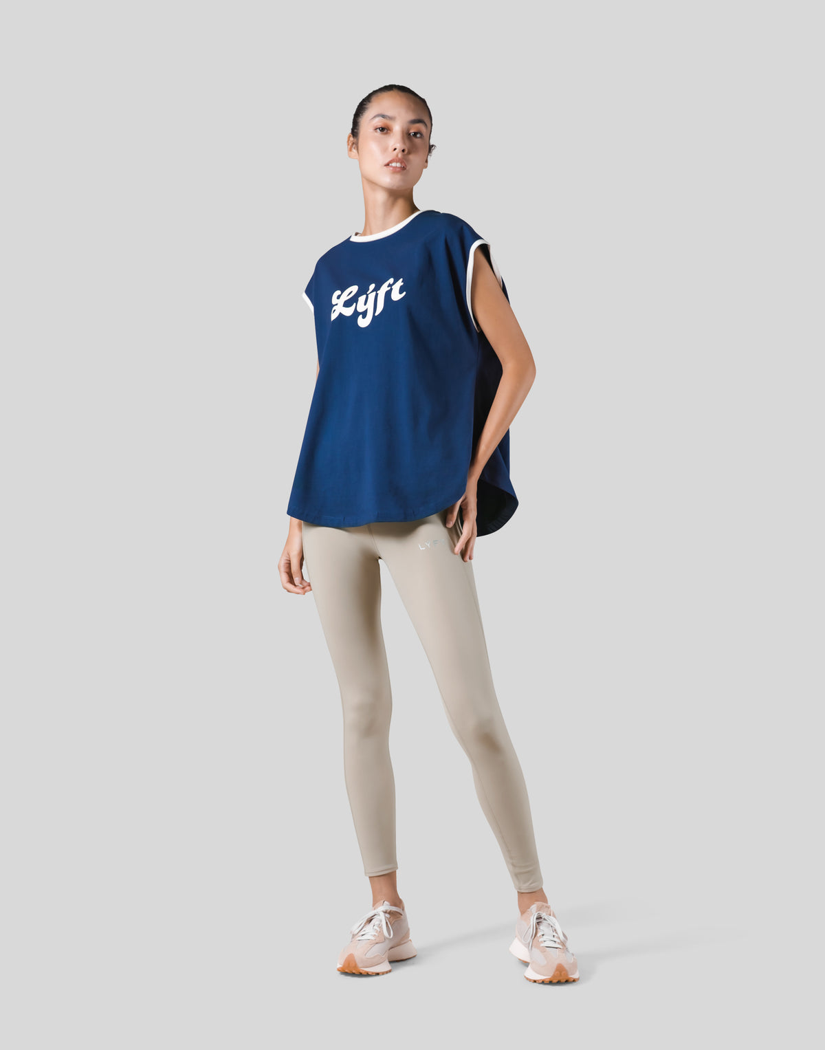 Old Logo Loose Fit Sleeve Less Shirt - Navy