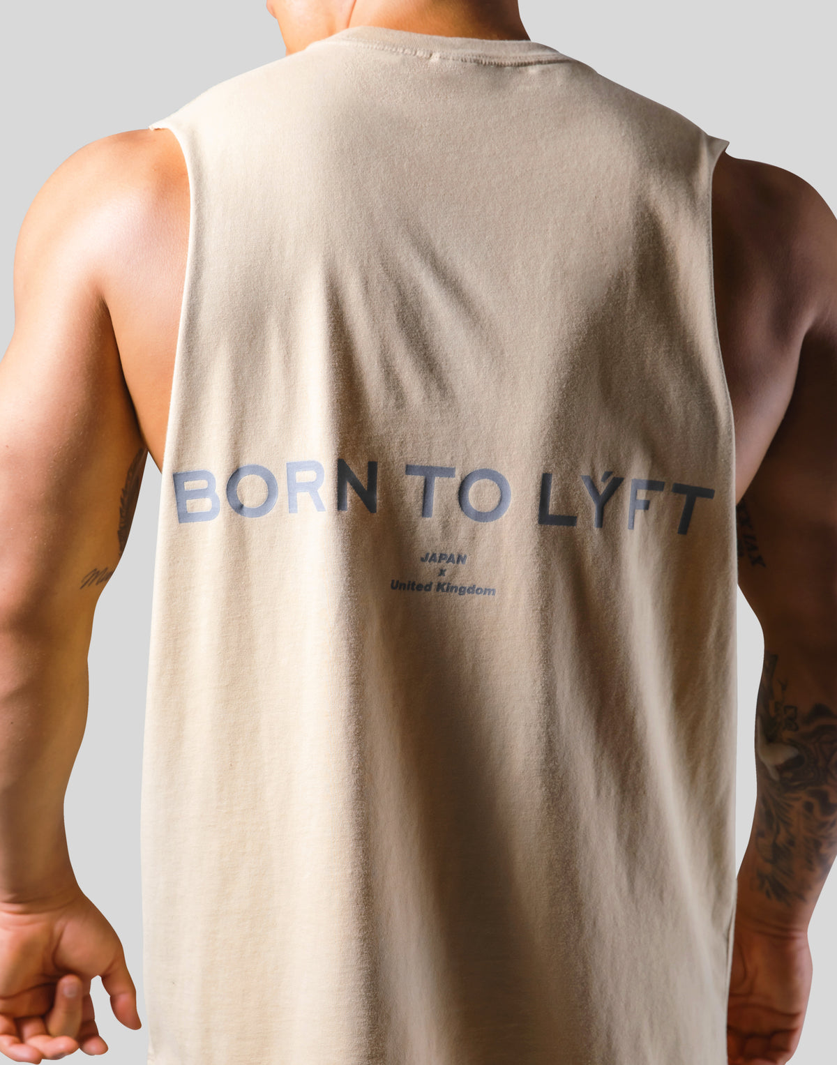 Back Message Drop Tanktop - Beige