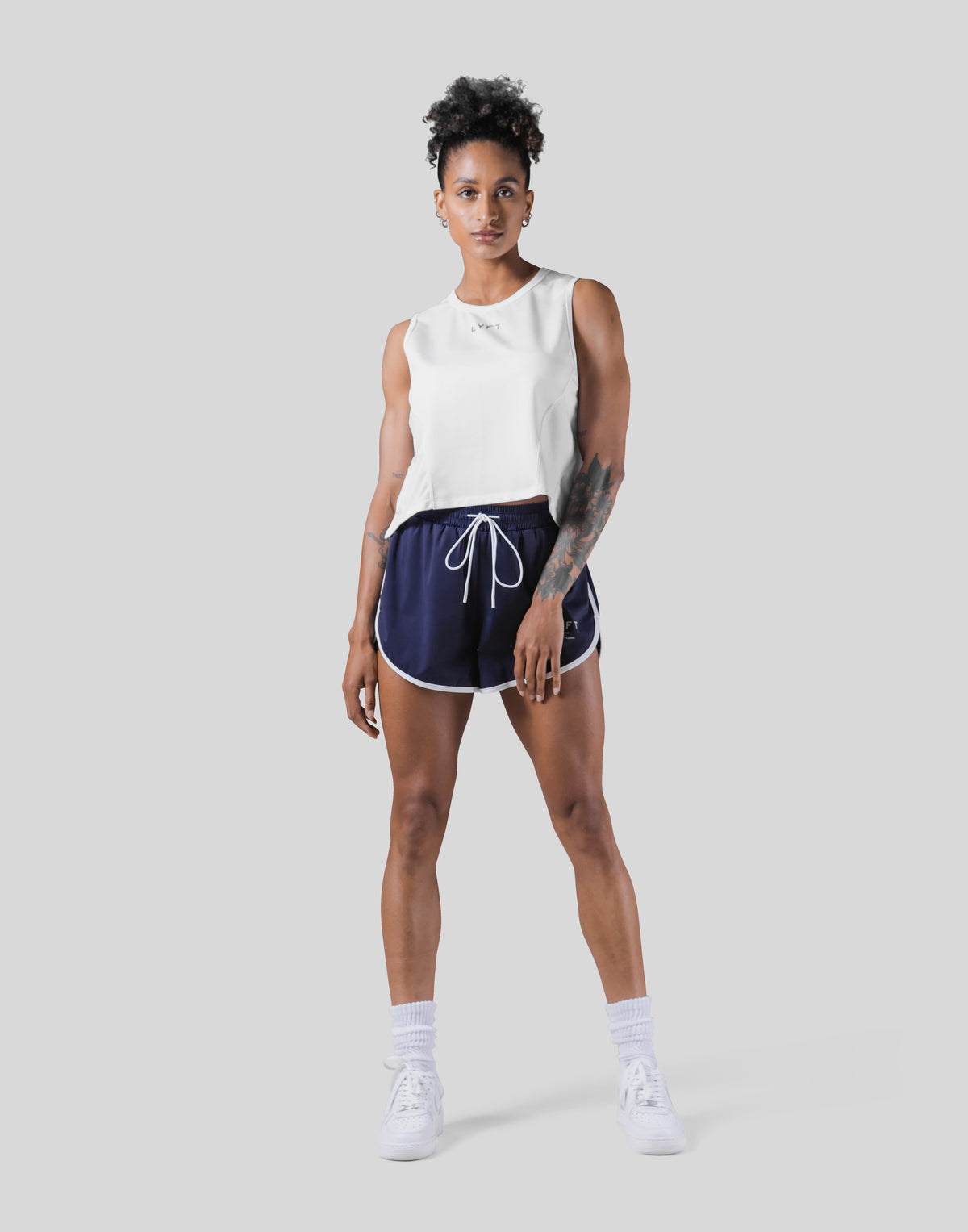 Side Mesh No Sleeve Shirt - White