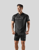 Half Zip Stretch T-Shirt 2 - Black