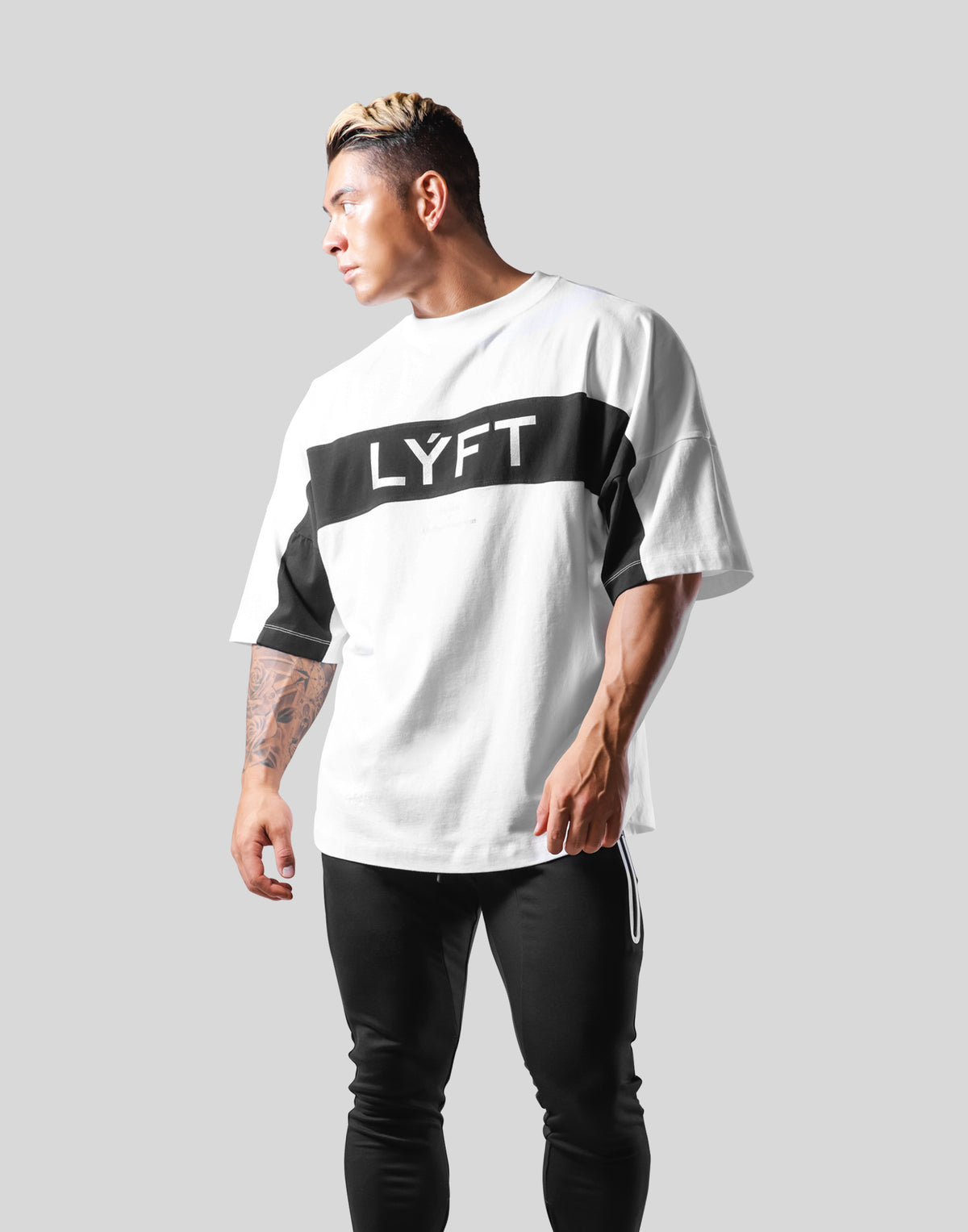 Separate Wide Shoulder Big T-Shirt - White