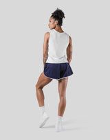 Side Mesh No Sleeve Shirt - White