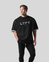 Stripe logo Big T-Shirt - Black