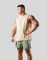 Back Message Drop Tanktop - Beige