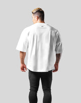Separate Wide Shoulder Big T-Shirt - White