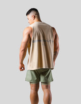 Back Message Drop Tanktop - Beige