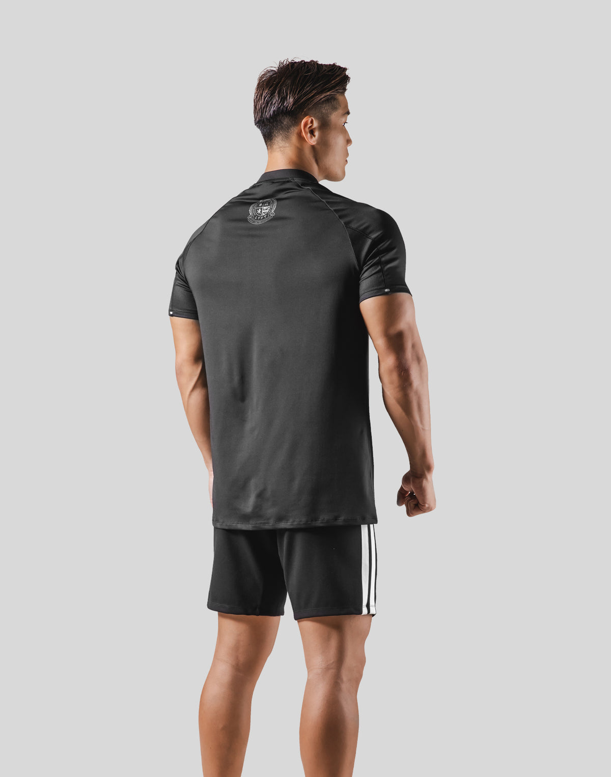 Half Zip Stretch T-Shirt 2 - Black