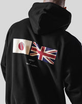 Flag Oversize Sweat Hoodie - Black