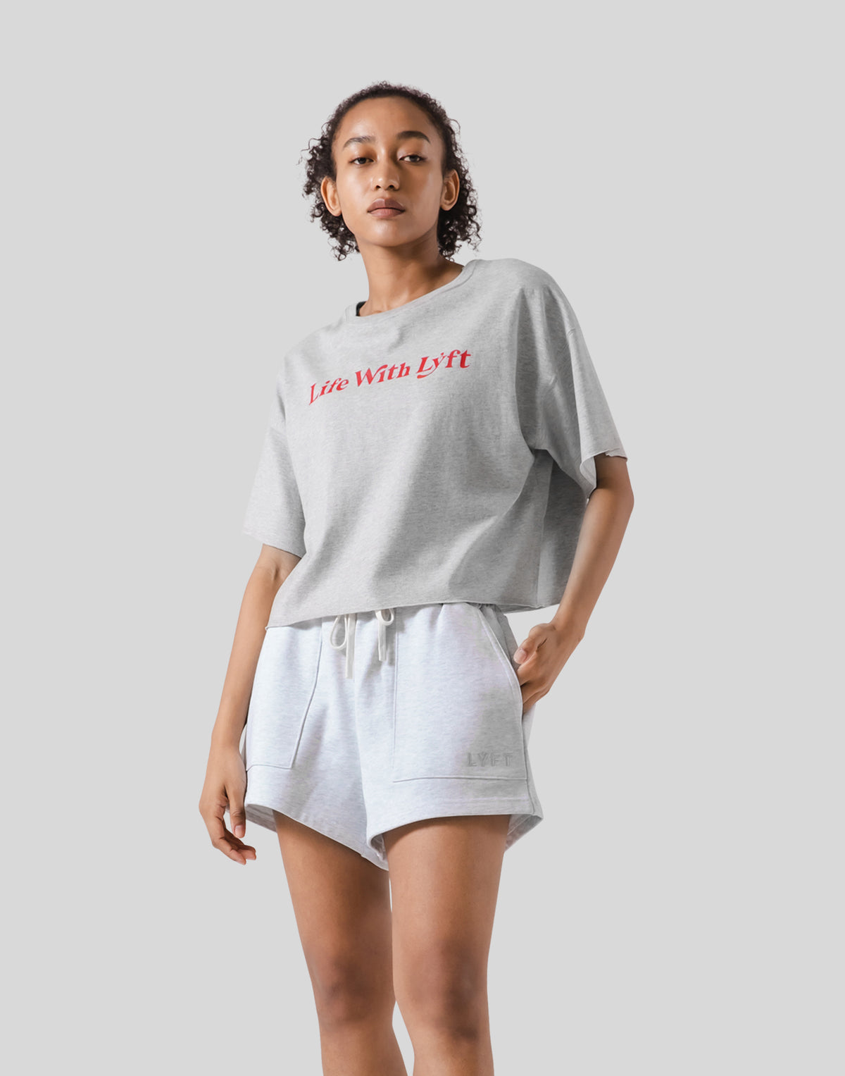 Wide Cropped T-Shirt - Grey