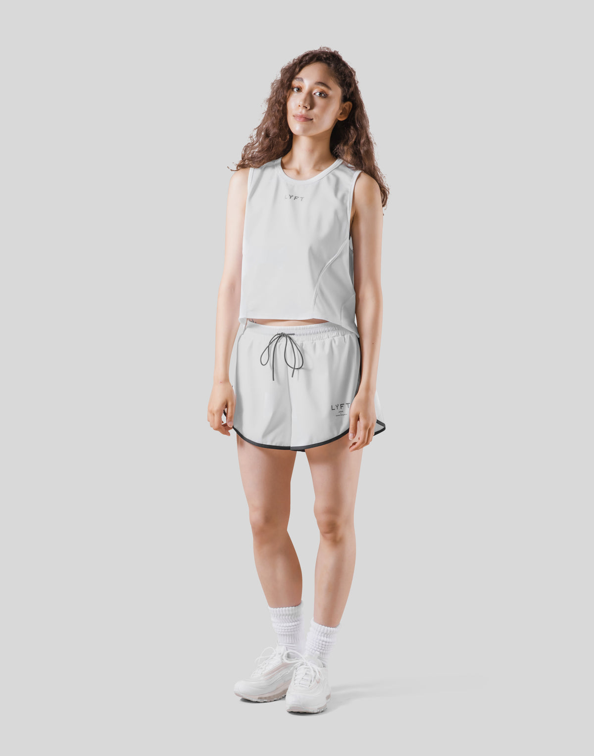 Side Mesh No Sleeve Shirt - White