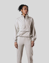 2Way Stretch Half Zip Pocket Jacket - Ivory