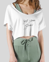 Loose Fit Stretch Message T-Shirt - White