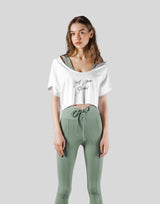 Loose Fit Stretch Message T-Shirt - White