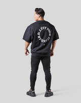 Message Ring Sweat Big T-Shirt - Black