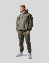 Old English Extra Wide Pullover Hoodie - Olive