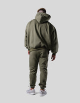 Old English Extra Wide Pullover Hoodie - Olive