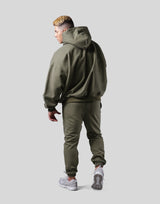Old English Extra Wide Pullover Hoodie - Olive