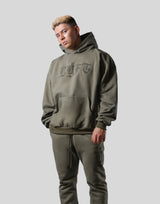 Old English Extra Wide Pullover Hoodie - Olive