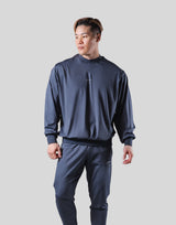 2Way Stretch Pullover Tops - Navy