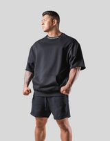 Message Ring Sweat Big T-Shirt - Black