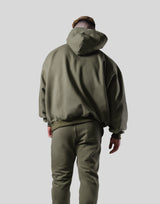 Old English Extra Wide Pullover Hoodie - Olive