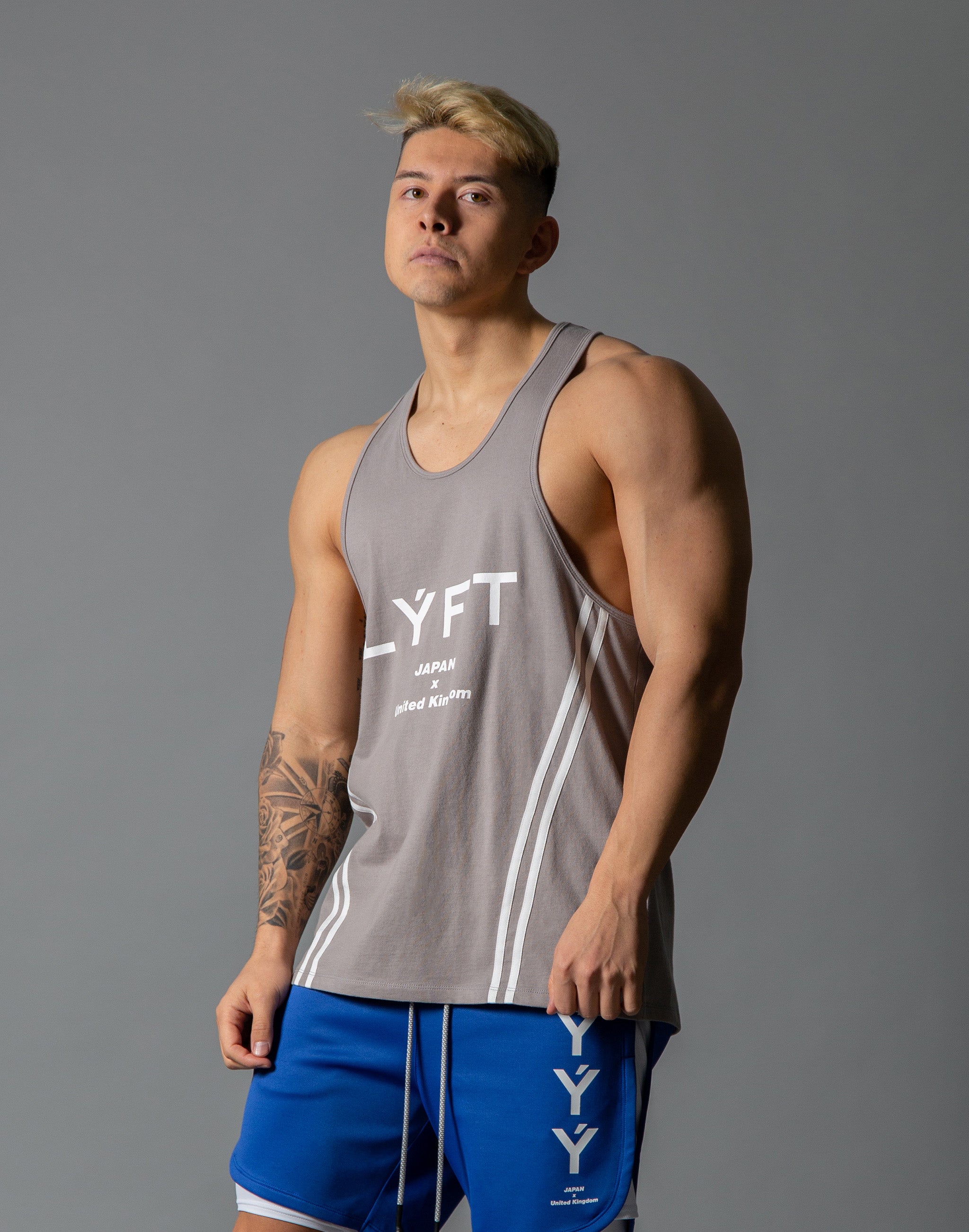 LYFT-リフト【トレーニングウェア】- LÝFT 2 Line Training Tanktop - Grey