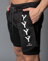LÝFT Strong Combi Shorts / With Leggings - Black