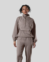 2Way Stretch Half Zip Pocket Jacket - Light Brown