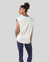 Old Logo Loose Fit Sleeve Less Shirt - Ivory