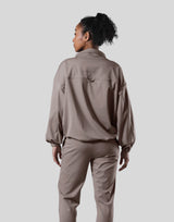 2Way Stretch Half Zip Pocket Jacket - Light Brown