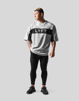 Separate Wide Shoulder Big T-Shirt - Grey