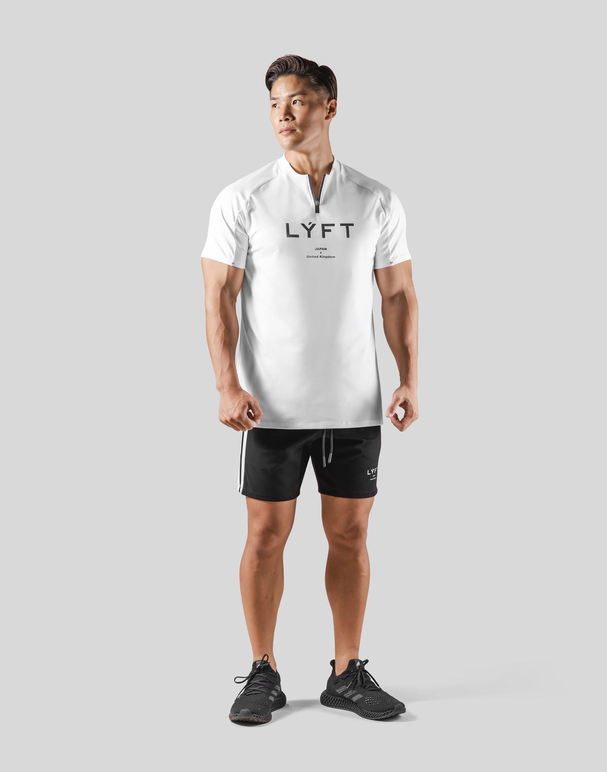 Half Zip Stretch T-Shirt 2 - White