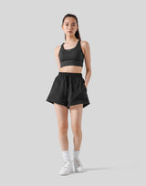 Flare Sweat Shorts - Black