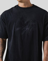 Script Logo Pile Big T-Shirt - Black