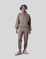 2Way Stretch Half Zip Pocket Jacket - Light Brown