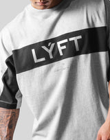 Separate Wide Shoulder Big T-Shirt - Grey