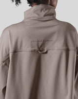 2Way Stretch Half Zip Pocket Jacket - Light Brown