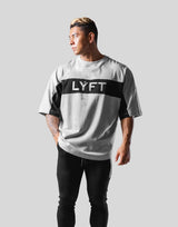 Separate Wide Shoulder Big T-Shirt - Grey