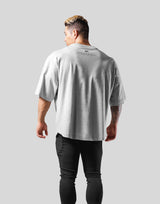 Separate Wide Shoulder Big T-Shirt - Grey