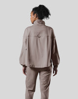 2Way Stretch Half Zip Pocket Jacket - Light Brown