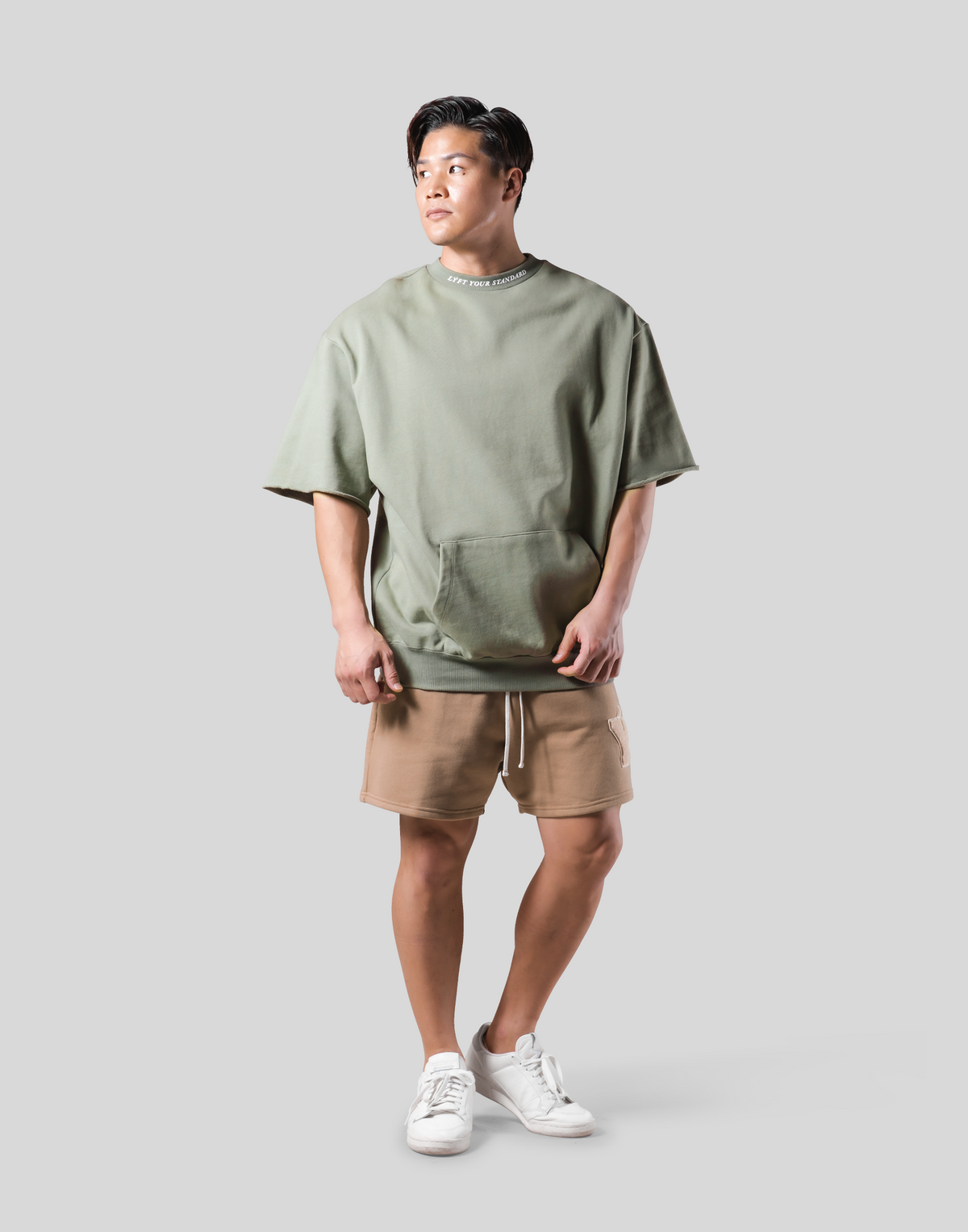 Message Ring Sweat Big T-Shirt - Olive