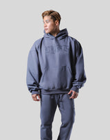 Old English Extra Wide Pullover Hoodie - Navy
