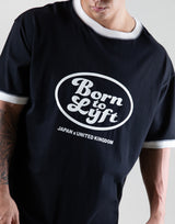 Old Logo Piping Big T-Shirt - Black